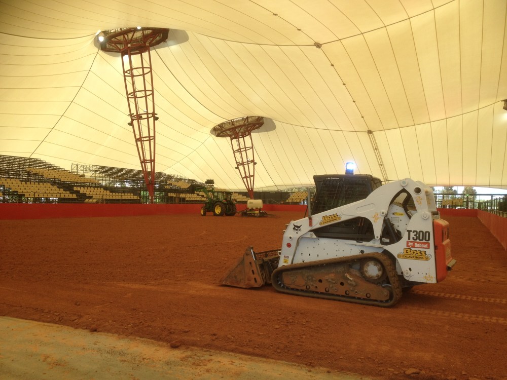 Boss Excavations constructing horse arena at Equitana