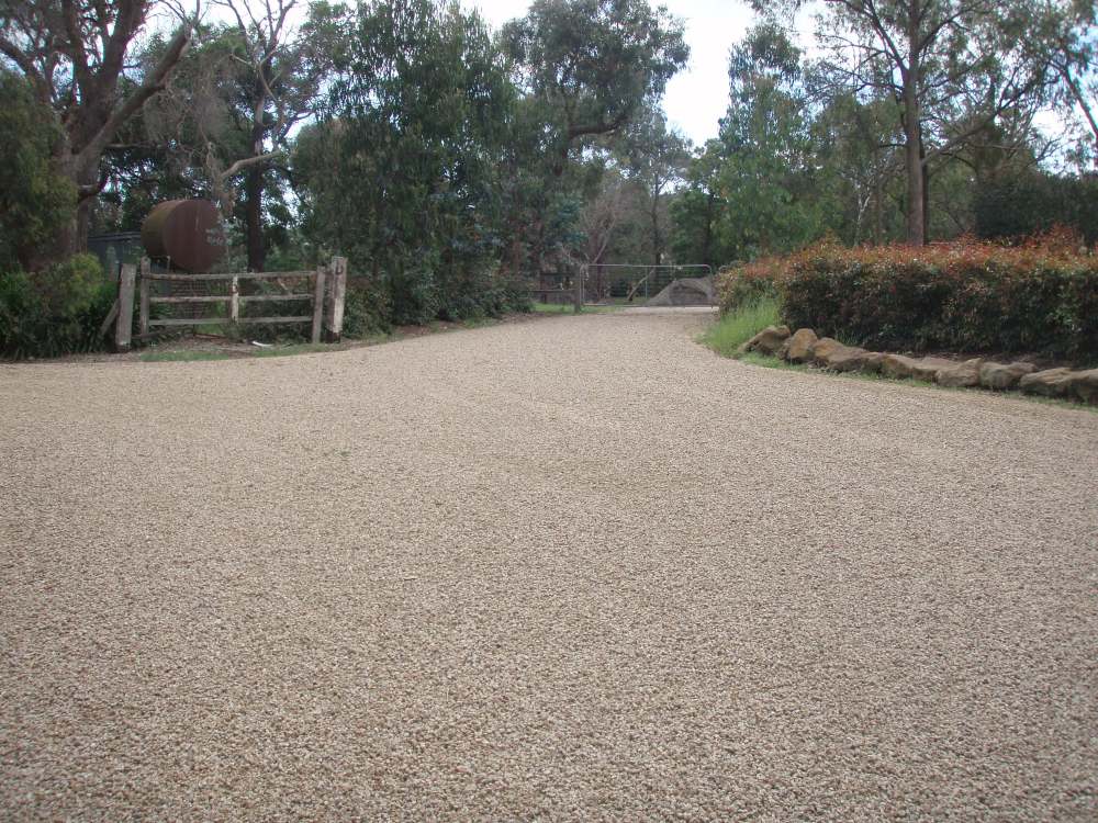 Brown stone driveway