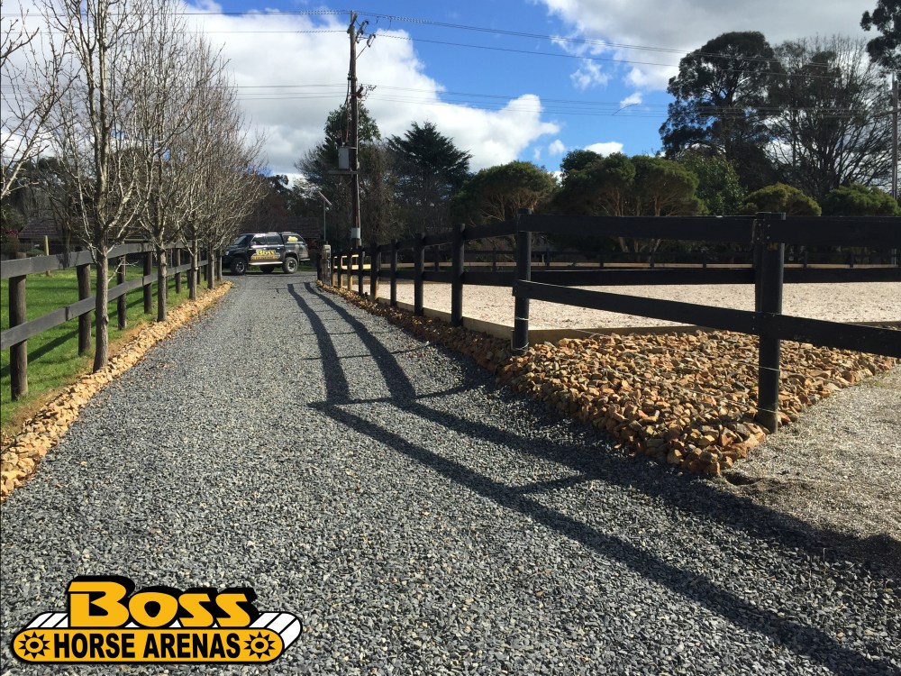 Crushed rock driveway