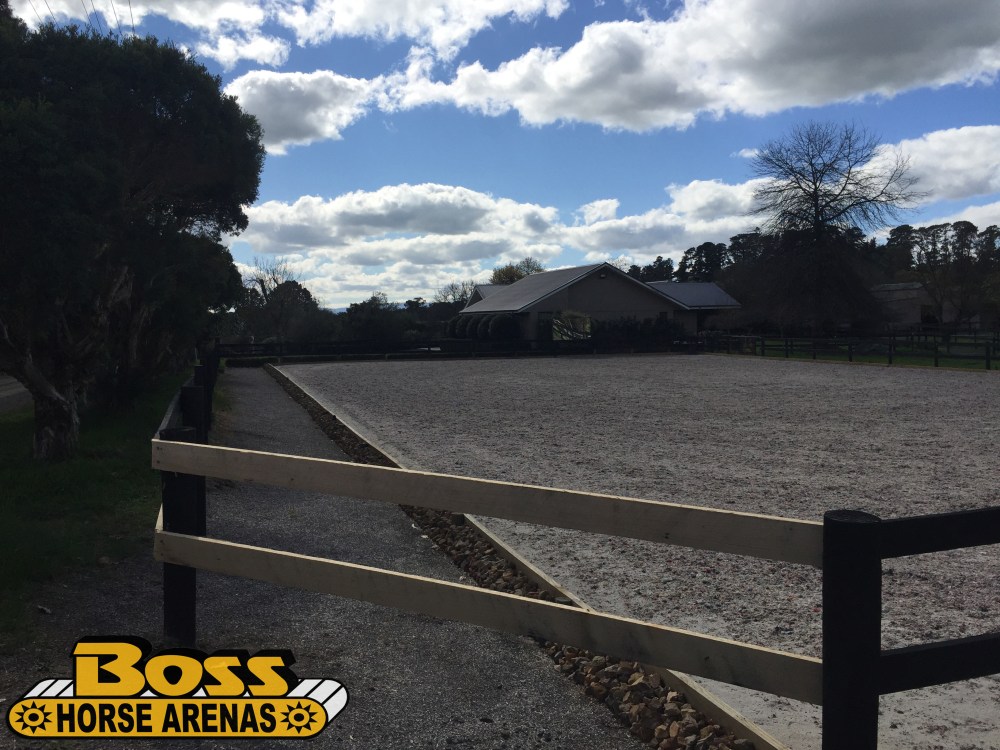Geotextile horse arena and fence