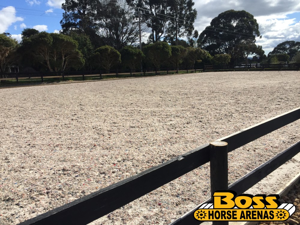Geotextile horse arena